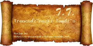Trencsánszki Tamás névjegykártya